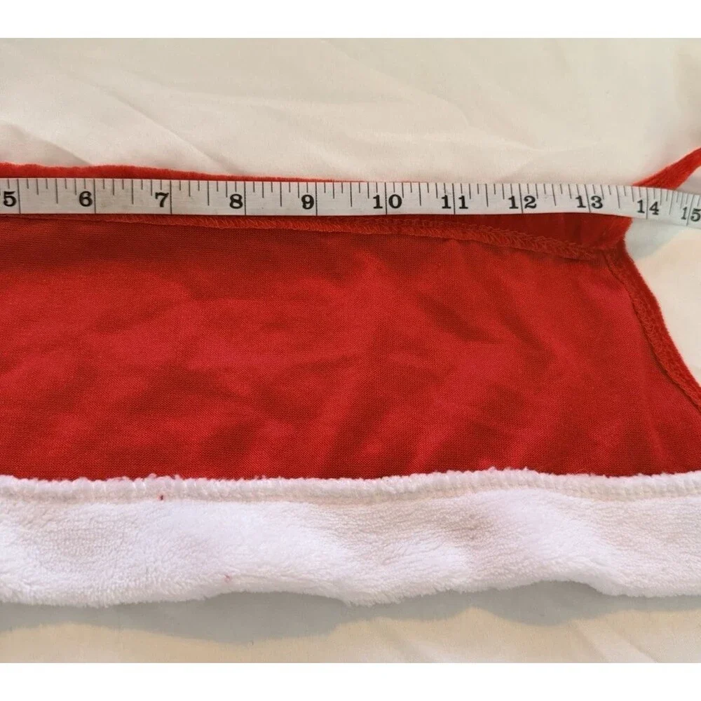 Pet Santa Christmas Red Hat and Collar Adjustable Straps with White Border